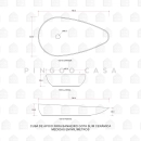 Cuba De Apoio Sem Válvula Para Banheiro Gota Slim Cerâmica Pingoo.Casa - Preto Fosco