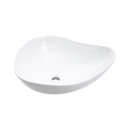 Cuba de Apoio Sem Válvula para Banheiro Oval Louça Cerâmica Ambar - Branco