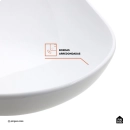Cuba de Apoio Sem Válvula para Banheiro Oval Louça Cerâmica Ambar - Branco