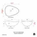 Cuba de Apoio Sem Válvula para Banheiro Oval Louça Cerâmica Ambar - Branco