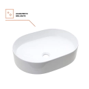 Cuba de Apoio Sem Válvula para Banheiro Oval Louça Cerâmica Neptunita Pingoo.casa - Branco