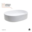 Cuba de Apoio Sem Válvula para Banheiro Oval Louça Cerâmica Neptunita Pingoo.casa - Branco
