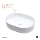 Cuba de Apoio Sem Válvula para Banheiro Oval Louça Cerâmica Neptunita Pingoo.casa - Branco