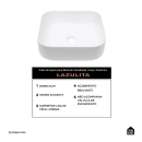 Cuba de Apoio Sem Válvula para Banheiro Quadrada Louça Cerâmica Lazulita Pingoo.casa - Branco