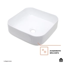 Cuba de Apoio Sem Válvula para Banheiro Quadrada Louça Cerâmica Lazulita Pingoo.casa - Branco