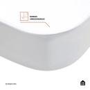 Cuba de Apoio Sem Válvula para Banheiro Quadrada Louça Cerâmica Lazulita Pingoo.casa - Branco