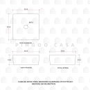 Cuba De Apoio Sem Válvula Para Banheiro Quadrada Slim Cerâmica Crisoprásio Pingoo.Casa - Preto Fosco