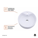 Cuba de Apoio Sem Válvula para Banheiro Redonda Louça Cerâmica Ametista Pingoo.casa - Branco