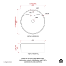 Cuba de Apoio Sem Válvula para Banheiro Redonda Louça Cerâmica Ametista Pingoo.casa - Branco