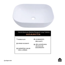 Cuba de Apoio Sem Válvula para Banheiro Retangular Louça Cerâmica Adamita Pingoo.casa - Branco