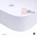 Cuba de Apoio Sem Válvula para Banheiro Retangular Louça Cerâmica Adamita Pingoo.casa - Branco