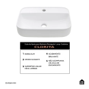 Cuba de Apoio Sem Válvula para Banheiro Retangular Louça Cerâmica Clorita Pingoo.casa - Branco