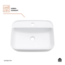 Cuba de Apoio Sem Válvula para Banheiro Retangular Louça Cerâmica Clorita Pingoo.casa - Branco