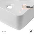 Cuba de Apoio sem válvula para Banheiro Retangular Louça Cerâmica Cornalina Pingoo.casa - Branco