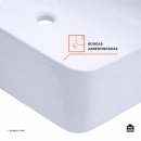 Cuba de Apoio Sem Válvula para Banheiro Retangular Louça Cerâmica Roselita Pingoo.casa - Branco