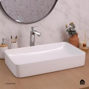 Cuba de Apoio Sem Válvula para Banheiro Retangular Louça Cerâmica Roselita Pingoo.casa - Branco