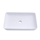 Cuba de Apoio Sem Válvula para Banheiro Retangular Louça Cerâmica Roselita Pingoo.casa - Branco