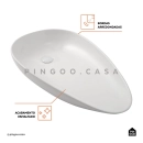 Cuba de Apoio Slim para Banheiro Louça Cerâmica 76,5x42,5cm Gota Branco