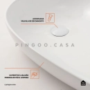 Cuba de Apoio Slim para Banheiro Louça Cerâmica 76,5x42,5cm Gota Branco