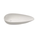Cuba de Apoio Slim para Banheiro Louça Cerâmica 76,5x42,5cm Gota Branco Fosco