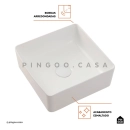 Cuba de Apoio Slim Quadrada para Banheiro Louça Cerâmica 31,5x31cm Crisoprásio Branco