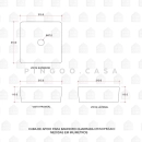 Cuba de Apoio Slim Quadrada para Banheiro Louça Cerâmica 31,5x31cm Crisoprásio Branco