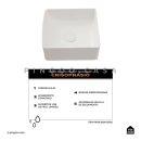 Cuba de Apoio Slim Quadrada para Banheiro Louça Cerâmica 31,5x31cm Crisoprásio Branco