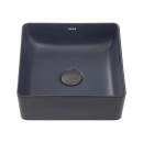 Cuba de Apoio Slim Quadrada para Banheiro Louça Cerâmica 31,5x31cm Crisoprásio Cinza Fosco
