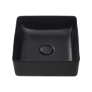Cuba de Apoio Slim Quadrada para Banheiro Louça Cerâmica 31,5x31cm Crisoprásio Preto Fosco