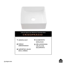 Cuba de Apoio Slim Quadrada sem Válvula para Banheiro Louça Cerâmica 31x31,5cm Crisoprásio Pingoo.casa - Branco