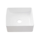 Cuba de Apoio Slim Quadrada sem Válvula para Banheiro Louça Cerâmica 31x31,5cm Crisoprásio Pingoo.casa - Branco