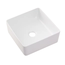 Cuba de Apoio Slim Quadrada sem Válvula para Banheiro Louça Cerâmica 31x31,5cm Crisoprásio Pingoo.casa - Branco