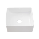 Cuba de Apoio Slim Quadrada sem Válvula para Banheiro Louça Cerâmica 31x31,5cm Crisoprásio Pingoo.casa - Branco