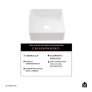 Cuba de Apoio Slim Quadrada sem Válvula para Banheiro Louça Cerâmica 31x31,5cm Crisoprásio Pingoo.casa - Branco