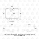Cuba de Apoio Slim Retangular para Banheiro Louça Cerâmica 30x40cm Cornalina Pingoo.casa - Branco
