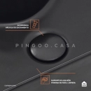 Cuba de Apoio Slim Retangular para Banheiro Louça Cerâmica 40x30cm Cornalina Preto Fosco