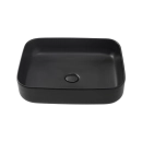 Cuba de Apoio Slim Retangular para Banheiro Louça Cerâmica 50,5x39,5cm Fluorita Preto Fosco