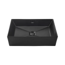 Cuba de Apoio Slim Retangular para Banheiro Louça Cerâmica 60x37,5cm Lolita Preto Fosco