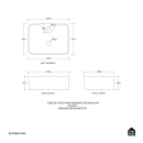 Cuba de Apoio Slim Retangular Sem Válvula para Banheiro Louça Cerâmica 40x30cm Cornalina Pingoo.casa - Branco