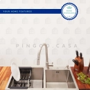 Cuba Dupla Gourmet para Cozinha Aço Inox 304 78x43cm Awá Prata