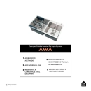 Cuba Dupla Gourmet para Cozinha Aço Inox 304 78x43cm Awá Prata