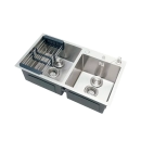 Cuba Dupla Gourmet para Cozinha Aço Inox 304 78x43cm Awá Prata