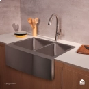 Cuba Dupla Gourmet para Cozinha Aço Inox 304 79x53cm Kiriri Farm Pequena Prata