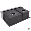 Cuba Dupla Gourmet para Cozinha Aço Inox 304 79x53cm Kiriri Farm Pequena Prata