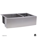 Cuba Dupla Gourmet para Cozinha Aço Inox 304 79x53cm Kiriri Farm Pequena Prata