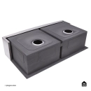 Cuba Dupla Gourmet para Cozinha Aço Inox 304 91x53cm Kiriri Farm Grande Prata