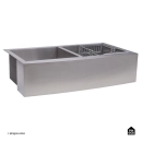 Cuba Dupla Gourmet para Cozinha Aço Inox 304 91x53cm Kiriri Farm Grande Prata