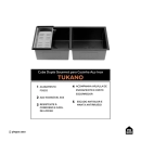 Cuba Dupla Gourmet para Cozinha Aço Inox 304 86x44cm Tukano Preto