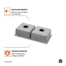 Cuba Dupla Gourmet para Cozinha Aço Inox 304 86x44cm Tukano Preto