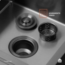 Cuba Dupla Gourmet para Cozinha Aço Inox 304 86x44cm Tukano Preto